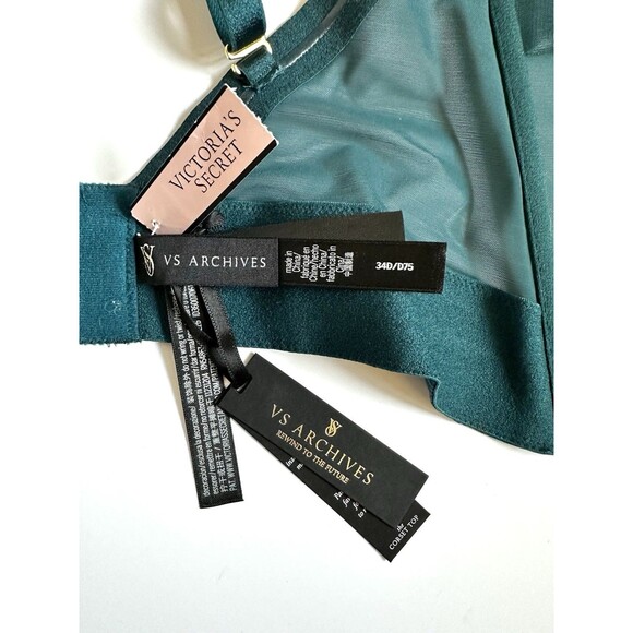 Victoria's Secret Corset Top Green Bustier Women’s Size 34D Removable Straps NWT - Picture 11 of 14